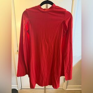 Red Cape Sleeve Mini Dress Medium